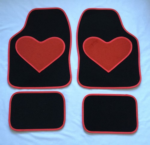 Black car mats - black, red