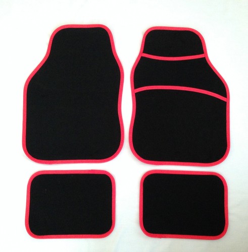 Black red car mats for - black,